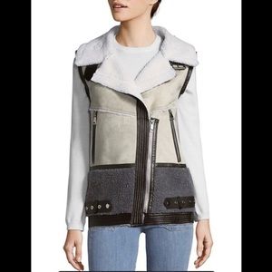 Wool and Faux Leather Vest